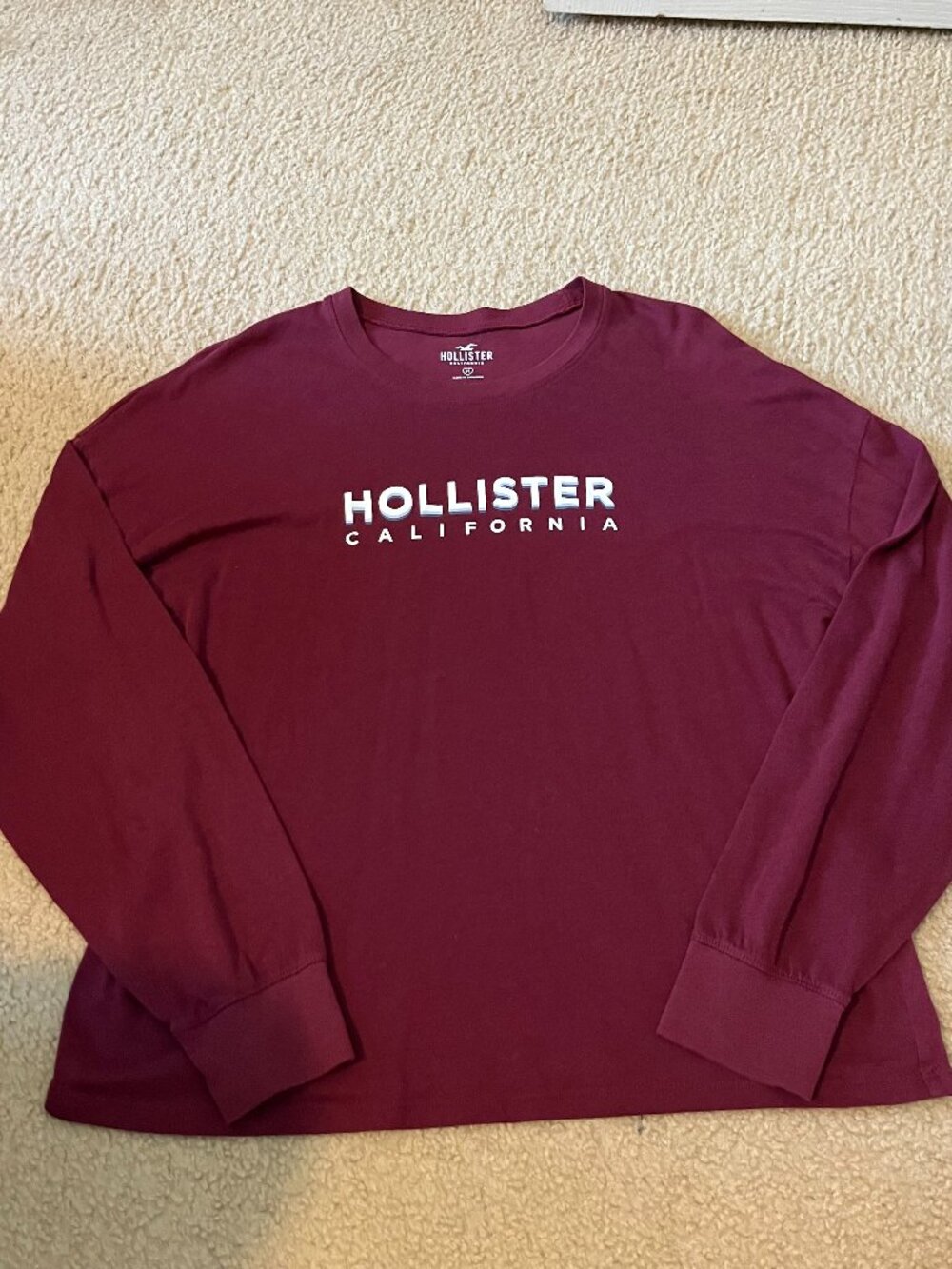 Hollister Burgundy/Maroon Long Sleeve | Size M